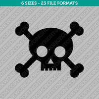 Cross Skull Bones Embroidery Design - 6 Sizes - INSTANT DOWNLOAD 