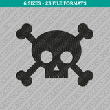 Cross Skull Bones Embroidery Design - 6 Sizes - INSTANT DOWNLOAD 