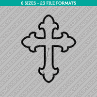 Cross Outline Embroidery Design - 6 Sizes - INSTANT DOWNLOAD