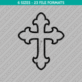 Cross Outline Embroidery Design - 6 Sizes - INSTANT DOWNLOAD