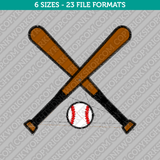 Crossed Baseball Bats Embroidery Design - 6 Sizes - INSTANT DOWNLOAD 