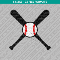 Crossed Baseball Bats Machine Embroidery Design - 6 Sizes - INSTANT DOWNLOAD 