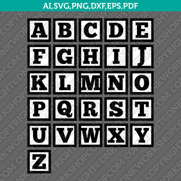 Block Letters Svg, Block Alphabet Svg Graphic by artinrhythm