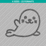 Cute Baby Seal Embroidery Design
