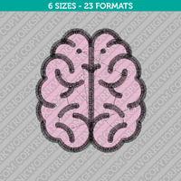 Cute Brain Embroidery Design