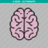 Cute Brain Embroidery Design