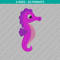 Cute Seahorse Machine Embroidery Design