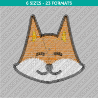 Cute Fox Head Embroidery Design