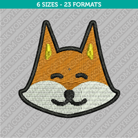 Cute Fox Head Embroidery Design