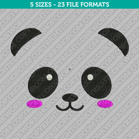 Cute Panda Face Embroidery Design - 5 Sizes - INSTANT DOWNLOAD 