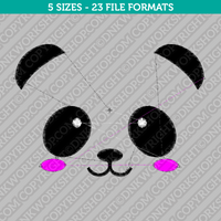 Cute Panda Face Embroidery Design - 5 Sizes - INSTANT DOWNLOAD 