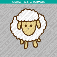 Cute Sheep Embroidery Design - 6 Sizes - INSTANT DOWNLOAD