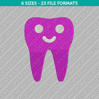 Cute Smiley Dentist Tooth Embroidery Design - 6 Sizes - INSTANT DOWNLOAD 