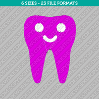 Cute Smiley Dentist Tooth Embroidery Design - 6 Sizes - INSTANT DOWNLOAD 