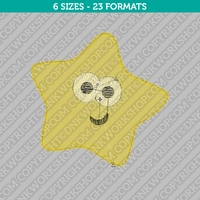 Cute Star Embroidery Design - 6 Sizes