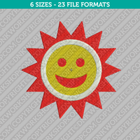 Cute Sun Embroidery Design - 6 Sizes - INSTANT DOWNLOAD 