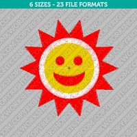 Cute Sun Embroidery Design - 6 Sizes - INSTANT DOWNLOAD 