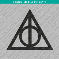 Deathly Hallows Symbol Embroidery Design - 6 Sizes - INSTANT DOWNLOAD 