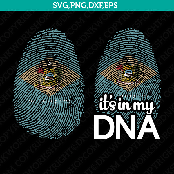 Delaware Flag It's In My DNA Fingerprint SVG Vector Cricut Cut File Clipart Png Eps Dxf