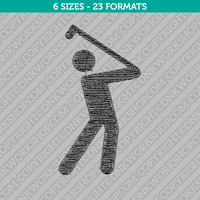 Golf Embroidery Design 