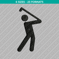 Golf Embroidery Design 