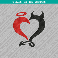 Devil Heart Embroidery Design - 6 Sizes - INSTANT DOWNLOAD 