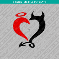 Devil Heart Embroidery Design - 6 Sizes - INSTANT DOWNLOAD 