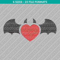 Devil Heart with Wings Embroidery Design - 6 Sizes - INSTANT DOWNLOAD