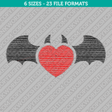 Devil Heart with Wings Embroidery Design - 6 Sizes - INSTANT DOWNLOAD