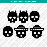Día de Muertos Skull Earring Template SVG Laser Cut File Vector Cricut Silhouette Cameo Clipart Png Dxf Eps