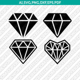 Diamond Gemstone Gem Jewelry Jewel Emerald Crystal SVG Cut File Vector Cricut Silhouette Cameo Clipart Png Dxf Eps