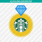 Diamond Ring Starbucks SVG Tumbler Cold Cup Cut File Sticker Decal Silhouette Cameo Cricut DXF
