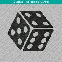 Dice Cube Embroidery Design - 6 Sizes - INSTANT DOWNLOAD