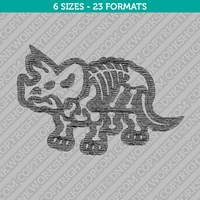 Dinosaur Bones Skeleton Embroidery Design