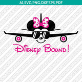 Disney Bound Mickey Mouse Minnie Mouse Airplane SVG Cut File Vector Cricut Silhouette Cameo Clipart Png Dxf Eps