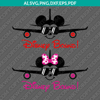 Disney Bound Mickey Mouse Minnie Mouse Airplane SVG Cut File Vector Cricut Silhouette Cameo Clipart Png Dxf Eps