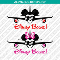 Disney Bound Mickey Mouse Minnie Mouse Airplane SVG Cut File Vector Cricut Silhouette Cameo Clipart Png Dxf Eps