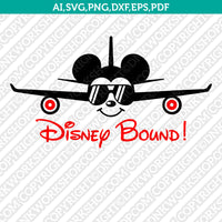 Disney Bound Mickey Mouse Minnie Mouse Airplane SVG Cut File Vector Cricut Silhouette Cameo Clipart Png Dxf Eps