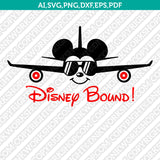 Disney Bound Mickey Mouse Minnie Mouse Airplane SVG Cut File Vector Cricut Silhouette Cameo Clipart Png Dxf Eps