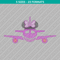 Disney Bound Minnie Mouse Airplane Machine Embroidery Design