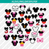 36 Disney Mickey Mouse Minnie Mouse SVG Cut File Vector Cricut Silhouette Cameo Clipart Png Dxf Eps