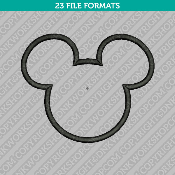 Disney Mickey Mouse Head Ears Embroidery Design - 5 Sizes - INSTANT DOWNLOAD 