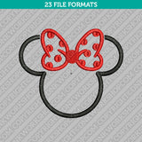 Disney Minnie Mouse Head Ears Embroidery Design - 5 Sizes - INSTANT DOWNLOAD 