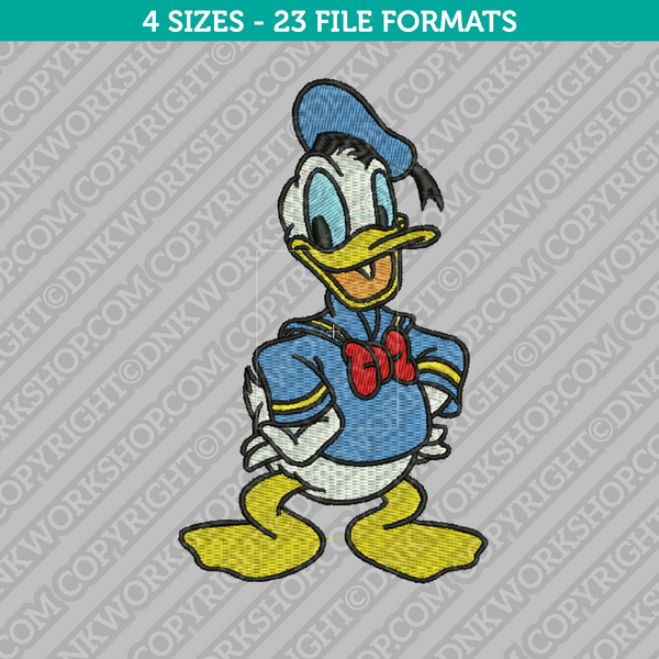 Disney Donald Duck Embroidery Design - 4 Sizes - INSTANT DOWNLOAD 