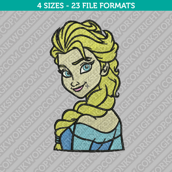 Disney Princess Elsa Frozen Embroidery Design - 4 Sizes - INSTANT DOWNLOAD 