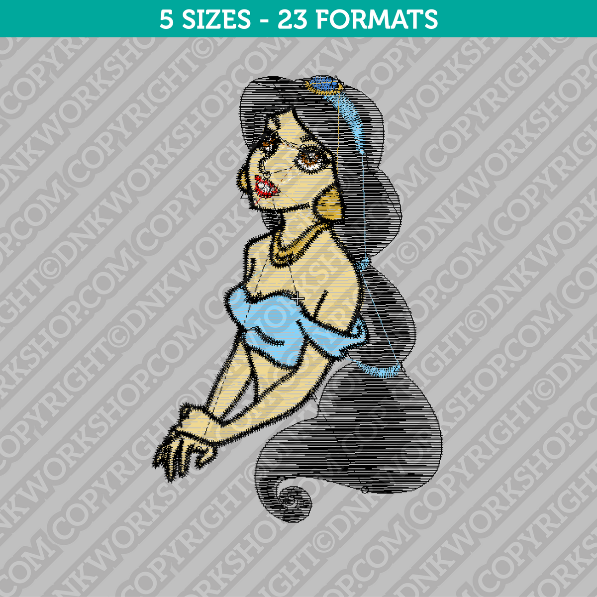 Disney Princess Jasmine Embroidery Design - 5 Sizes - INSTANT DOWNLOAD ...