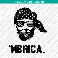 Distressed Grunge President Abraham Lincoln Headband Merica 4th of July Independence Day SVG DXF Silhouette Cameo Cricut Cut File