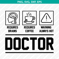 Doctor SVG T-Shirt Cut File Circut Silhouette Cameo Clipart Png Eps Dxf