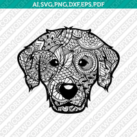 Dog Golden Retriever Mandala Zentangle Boho Vector SVG Cricut Cut File Png Clipart Eps Dxf