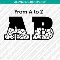 Drought Crack Letter Font Alphabet SVG Cricut Cut File Clipart Png Eps Dxf Vector